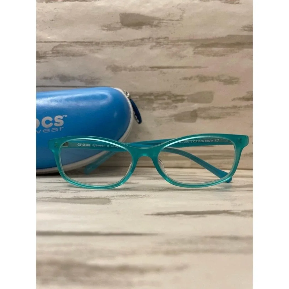 Crocs kids eyeglasses Jr7012 Col.55TB 48 [] 14 126 blue and green frames w/ case